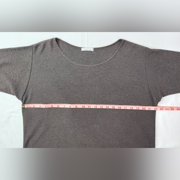 Joan Vass Dark Brown Cotton Knit Short Sleeve Top and Pants Set Size 12/14 - Picture 12 of 16